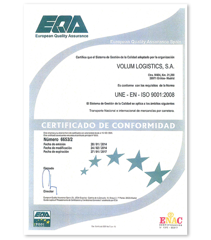 certificado de calidad